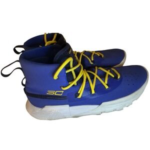 Under Armour Curry 3Zer0 II Blue Yellow Basketball Shoes Mens‎ 7.5 UA SC30